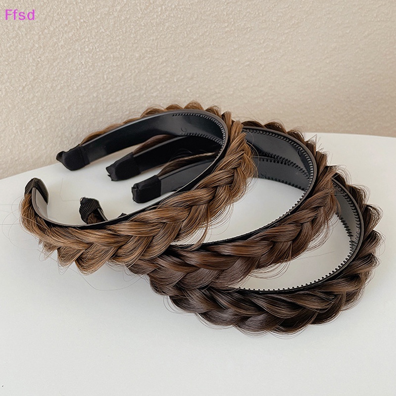 Băng Đô Bện Tóc Giả Thắt Bím Xương Cá Thủ Công Chống Trượt * Hàng Bán Chạy {Ffsd}