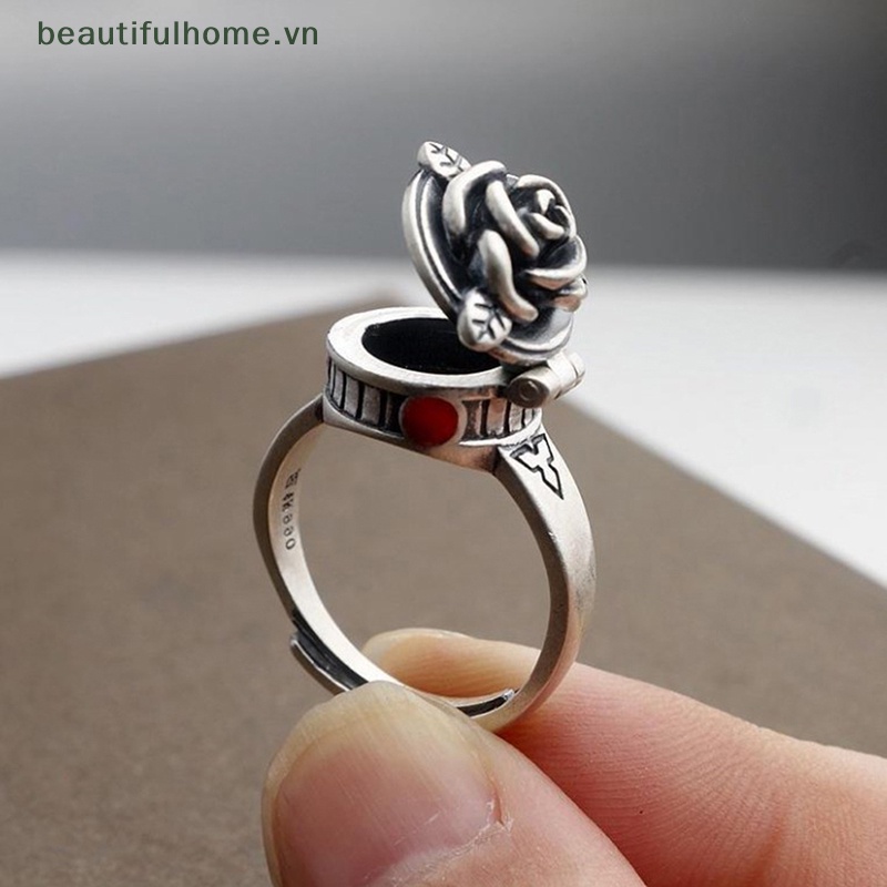 Hộp Đựng Trang Sức Dạng Mở Hình Hoa Hồng Phong Cách Retro Sáng Tạo