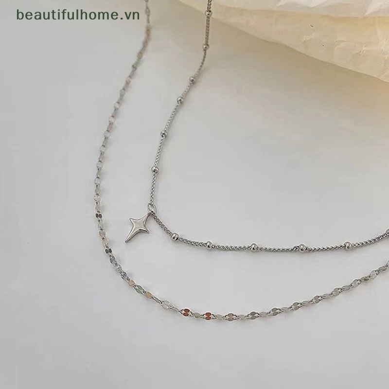 Vòng cổ Hai Lớp Mặt Thánh Giá Phong Cách Boho Thời Trang Dành Cho Nữ