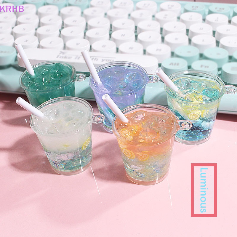 Xô Đựng Nước Đá Hai Màu Dạ Quang Kèm Ống Hút Bằng Nhựa Resin Để Bàn Trang Trí Nhà Cửa Mới