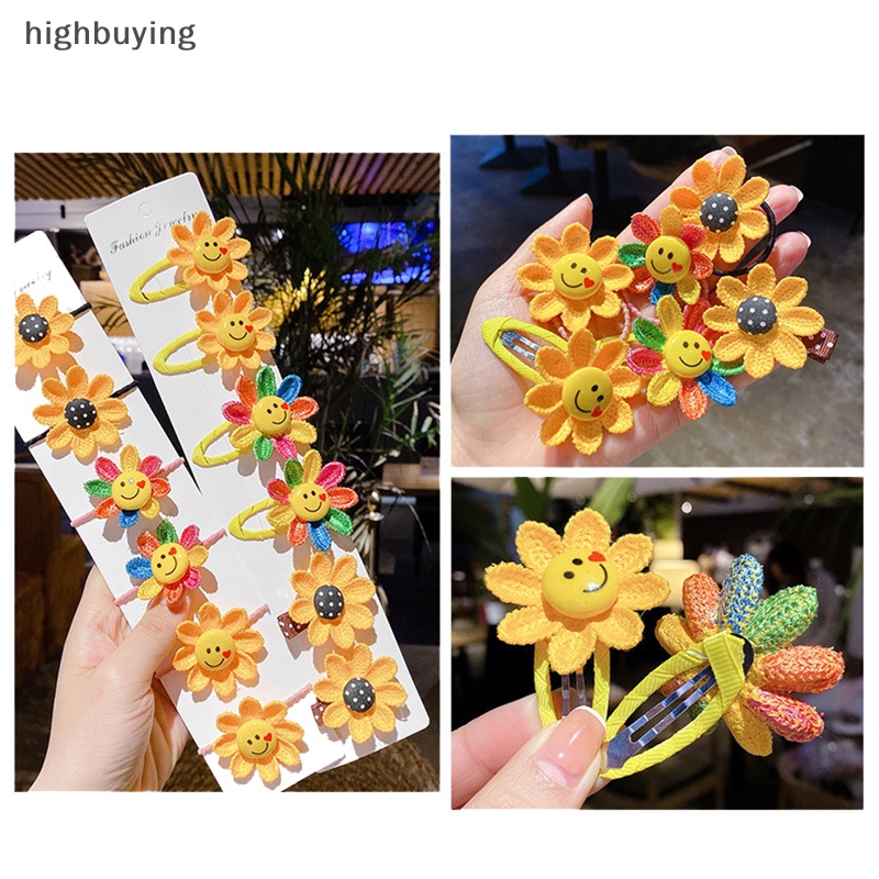 1 Dây Buộc Tóc Hình Hoa Hướng Dương Xinh Xắn Cho Bé Gái