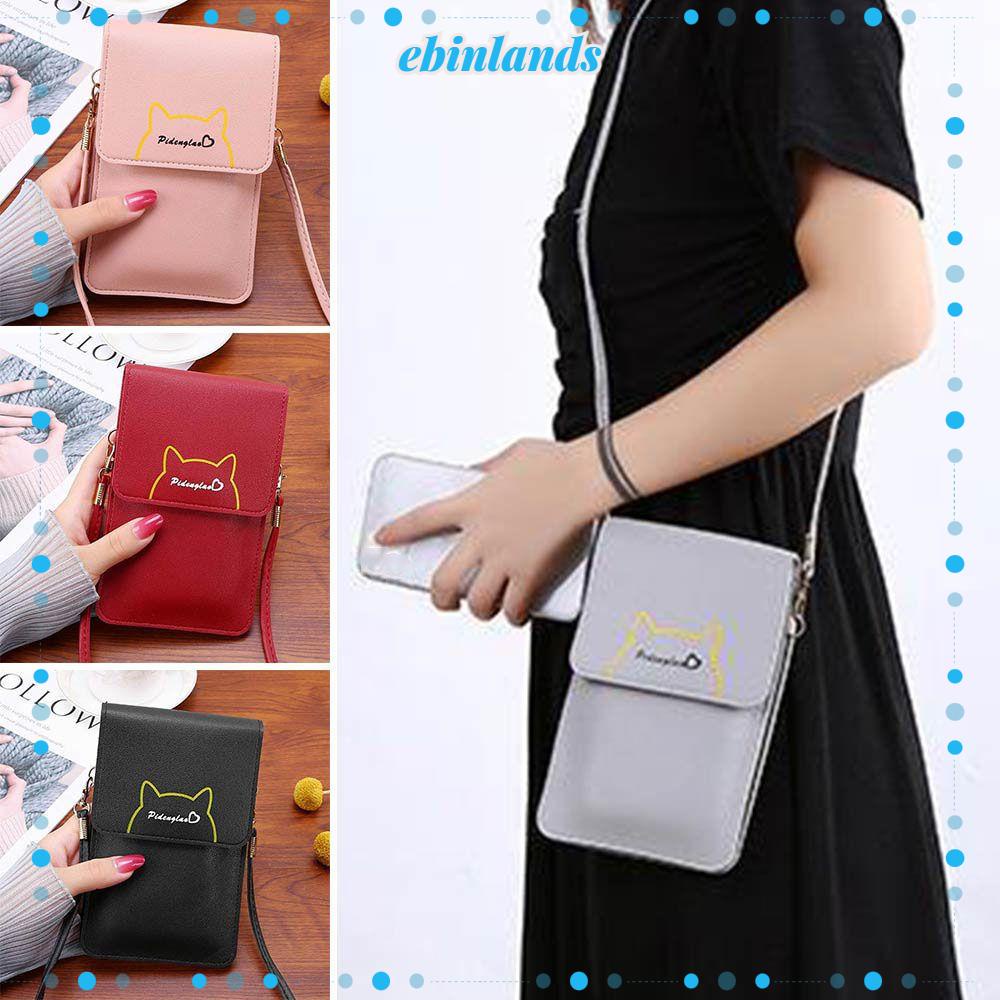 Ebinlands Túi Đeo Vai Da PU Đựng Điện Thoại / Tiền Kiểu Dáng Đơn Giản