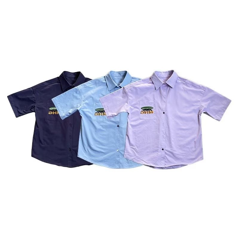 Áo Thun Tay Ngắn Dáng Rộng Ba Màu Sắc Retro Mỹ Mùa Hè