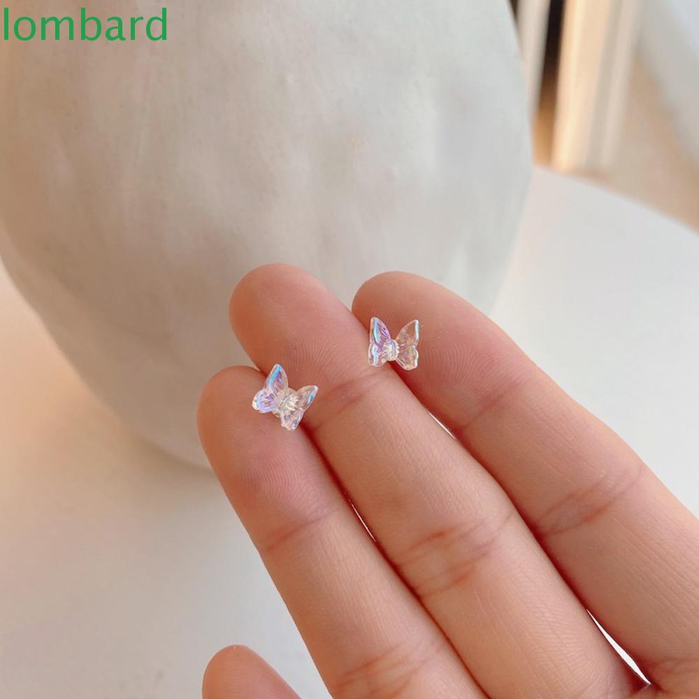 Bông Tai Hình Bướm Bằng Thép Titan Trong Suốt Thời Trang Cho Nữ