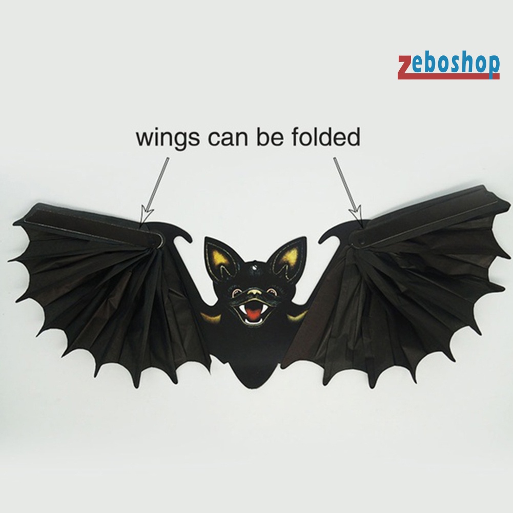 Phụ Kiện Treo Trang Trí Halloween Hình Dơi Hai Mặt Có Thể Gập Lại