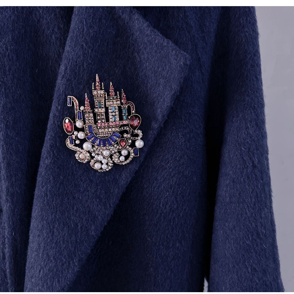 Ghim Cài Áo Hình Lâu Đài Đính Đá Pha Lê Phong Cách Baroque Sang Trọng Làm Quà Tặng Cho Nam Và Nữ