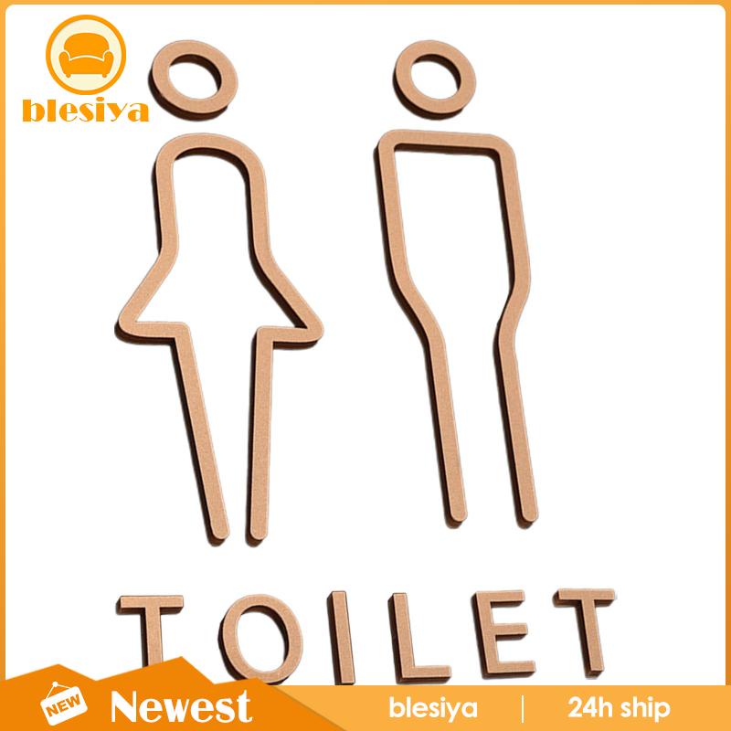 [Blesiya] Set 2 Bảng Hiệu Toilet Phong Cách Bắc Âu Không Cần Khoan