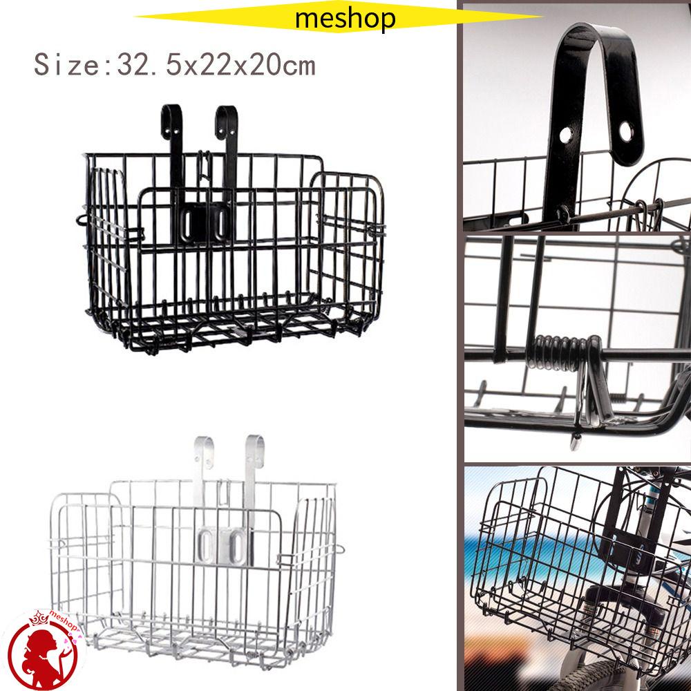 Giỏ Lưới Kim Loại Gắn Phía Trước Xe Đạp Có Thể Gấp Gọn Tiện Dụng