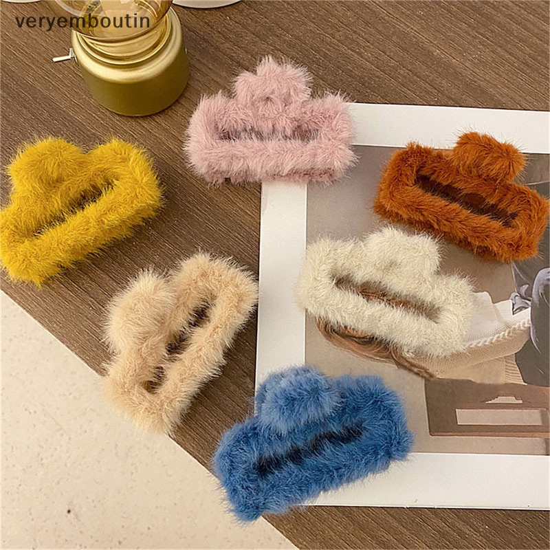 Kẹp Tóc Phủ Lông Thời Trang Thu Đông Ngọt Ngào Cho Nữ