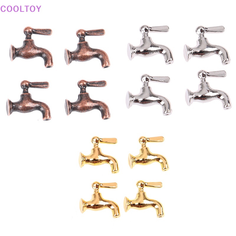 Bộ 4 Vòi Nước Kim Loại 1: 12 Trang Trí Nhà Búp Bê