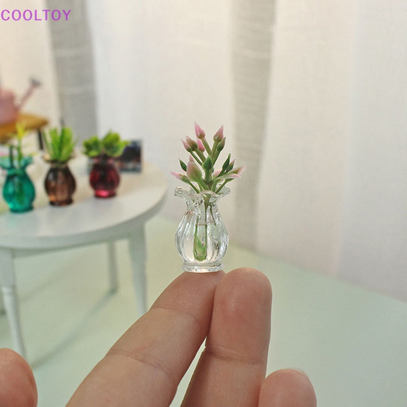 Set 5 Bình Hoa Mini Tỉ Lệ 1: 12 Dùng Để Trang Trí Nhà Búp Bê