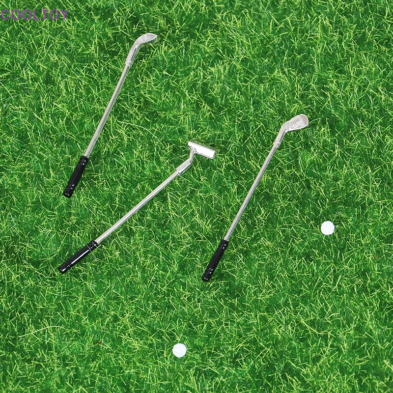 Bộ 5 Gậy Đánh Golf Mini Bằng Kim Loại Tỉ Lệ 1: 12 Trang Trí Nhà Búp Bê
