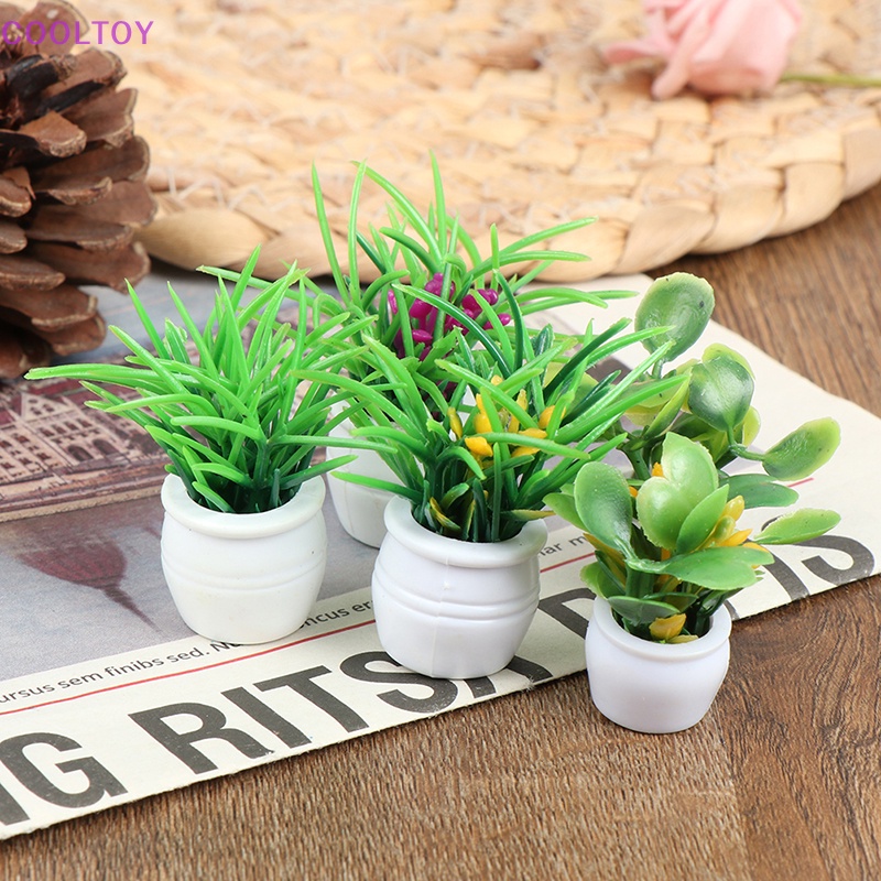 Set 5 Mô Hình Chậu Cây Mini Tỉ Lệ 1: 12 Dùng Để Trang Trí Nhà Búp Bê
