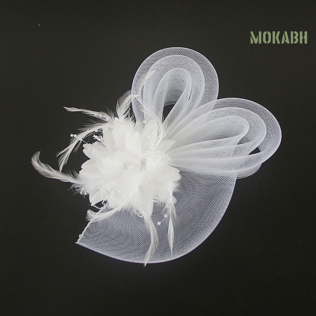 Mũ Tai Thỏ Phối Lưới Đính Lông Vũ Phong Cách Retro Thanh Lịch Dành Cho Cô Dâu