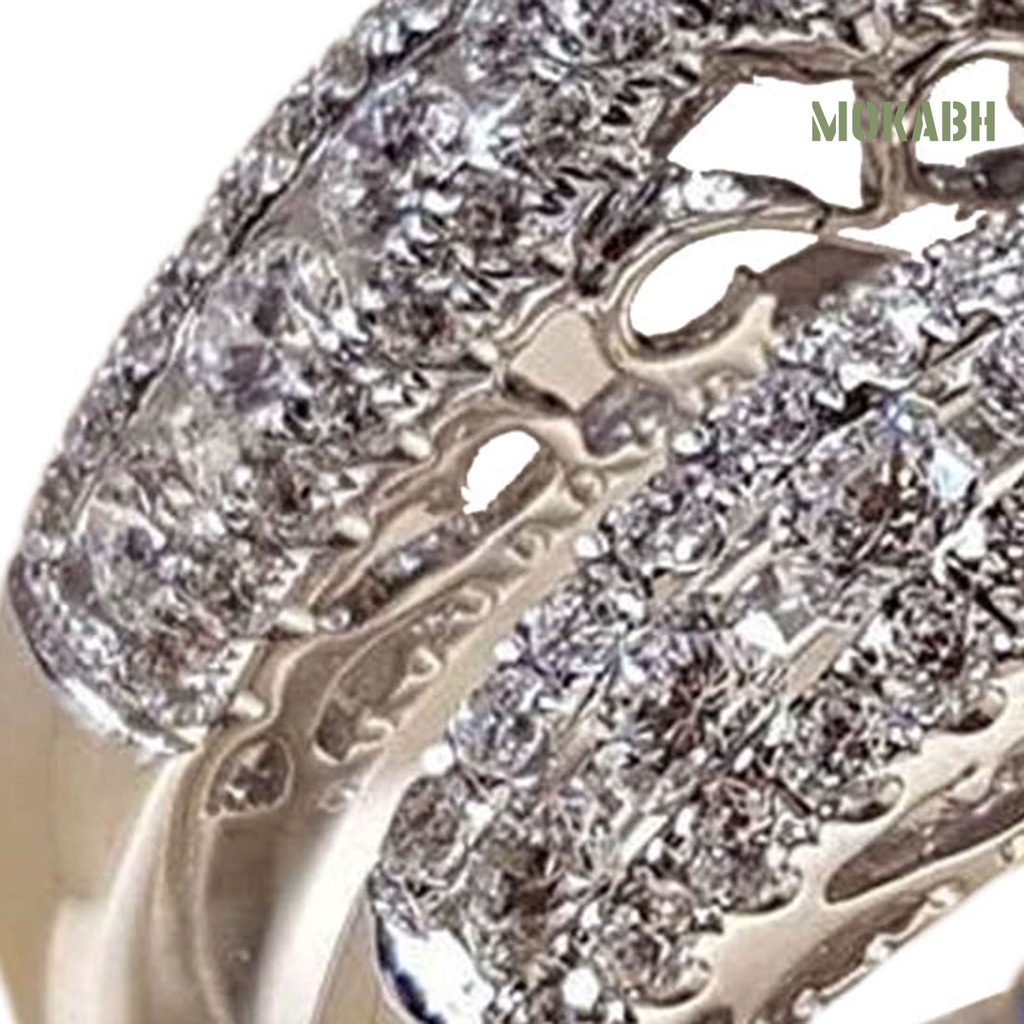 1 Cặp Nhẫn Cưới Đính Đá Cubic Zirconia Lấp Lánh Dành Cho Cặp Đôi