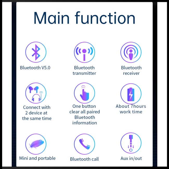 Thiết Bị Truyền Nhận Tín Hiệu Bluetooth Không Dây 2 Trong 1 Cho Xe Hơi / Tv / Pc