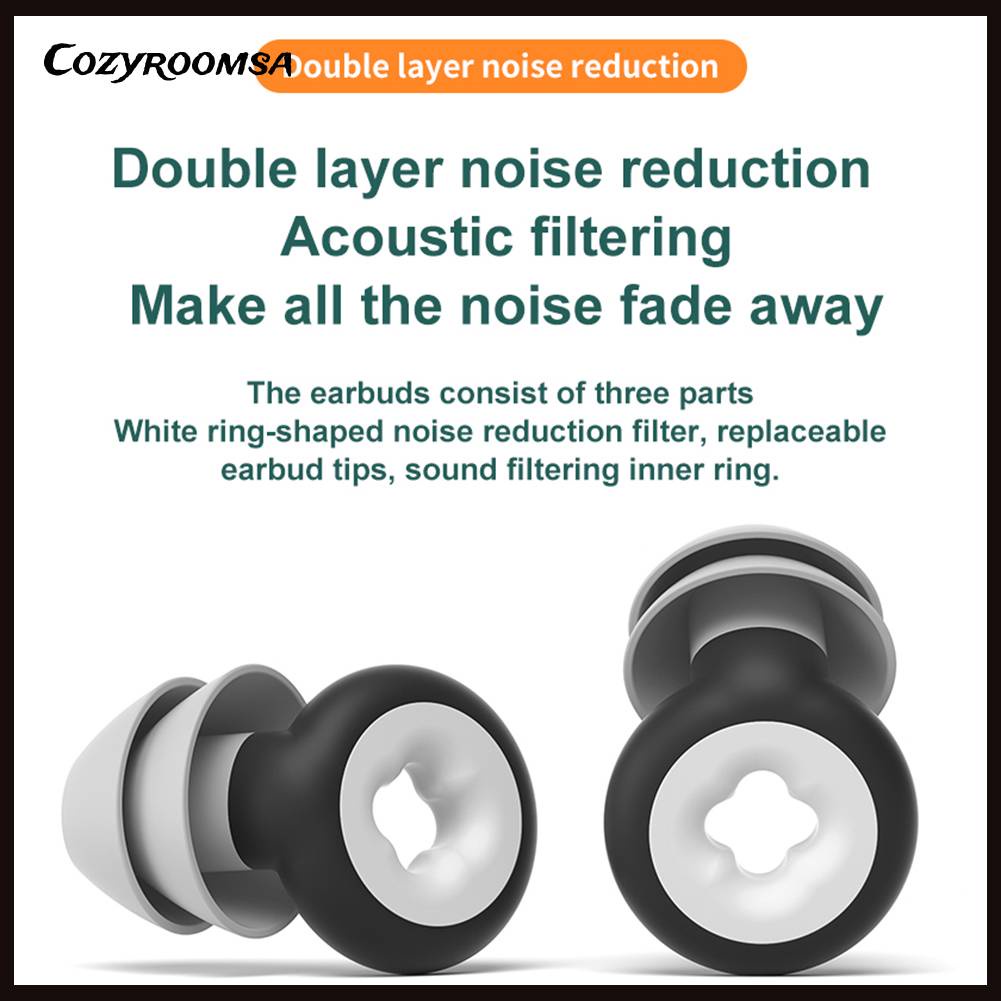 Nút Bịt Tai 2 Lớp Bằng Silicone Chống Ồn Tiện Dụng Mang Theo Du Lịch