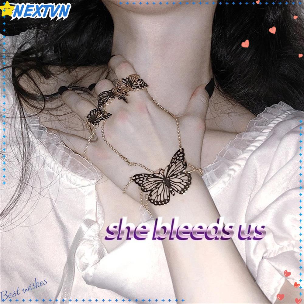 Nhẫn Hình Bướm Xinh Xắn Cho Nữ|Vòng Tay Nhiều Màu Sắc Phong Cách Harajuku Cho Nam Và Nữ