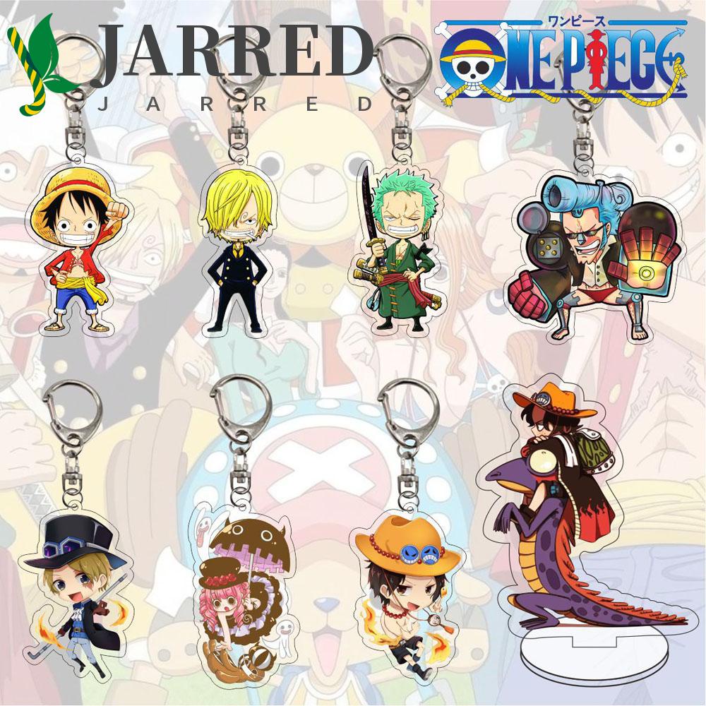 JARRED Móc khóa hai mặt hình nhân vật anime Luffy bằng acrylic làm quà tặng cho trẻ em Zoro Scultures