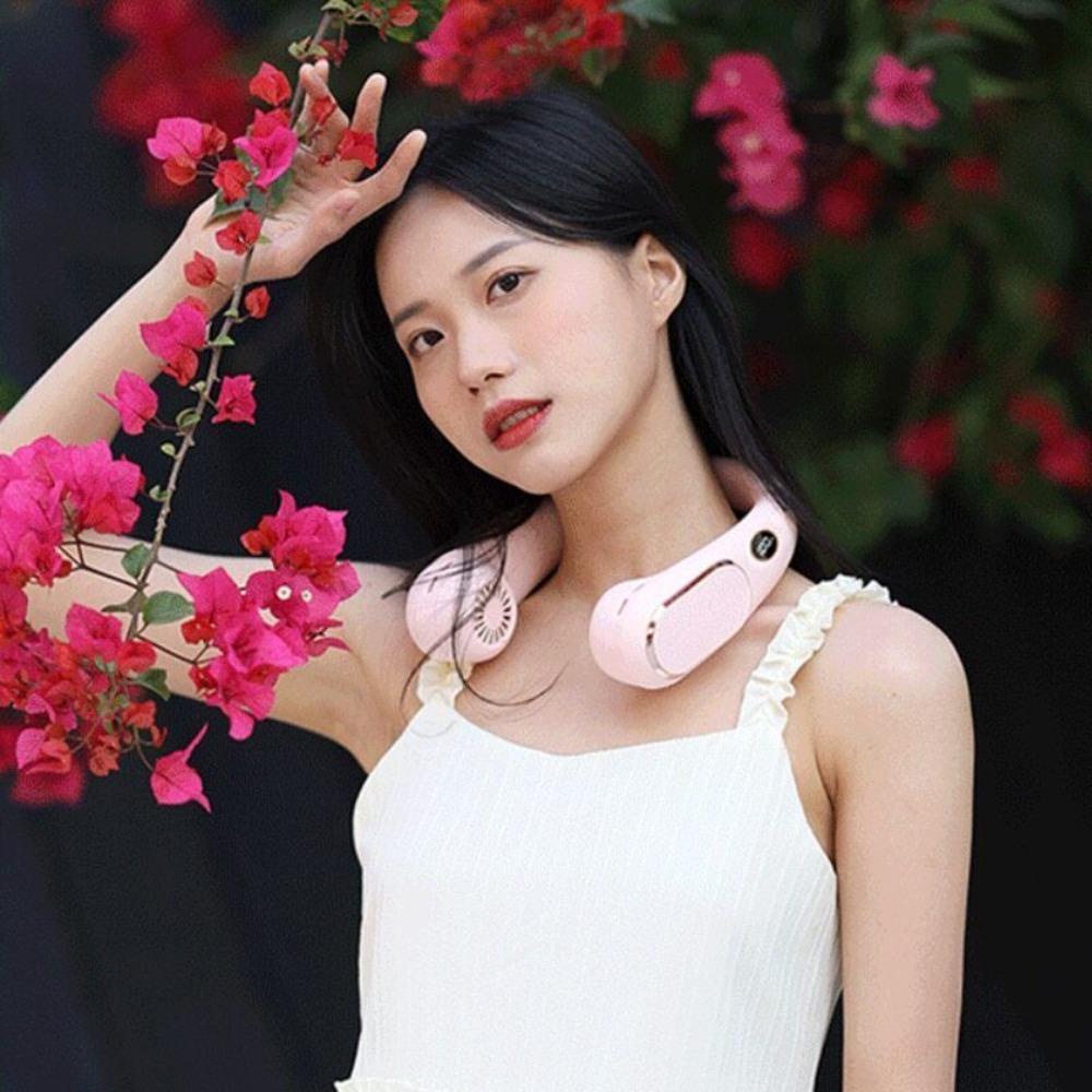 ESPO Quạt Làm Mát Đeo Cổ Không Cánh 4 Tốc Độ Có Màn Hình LED Sạc Cổng Usb Dùng Khi Chơi Thể Thao Ngoài Trời