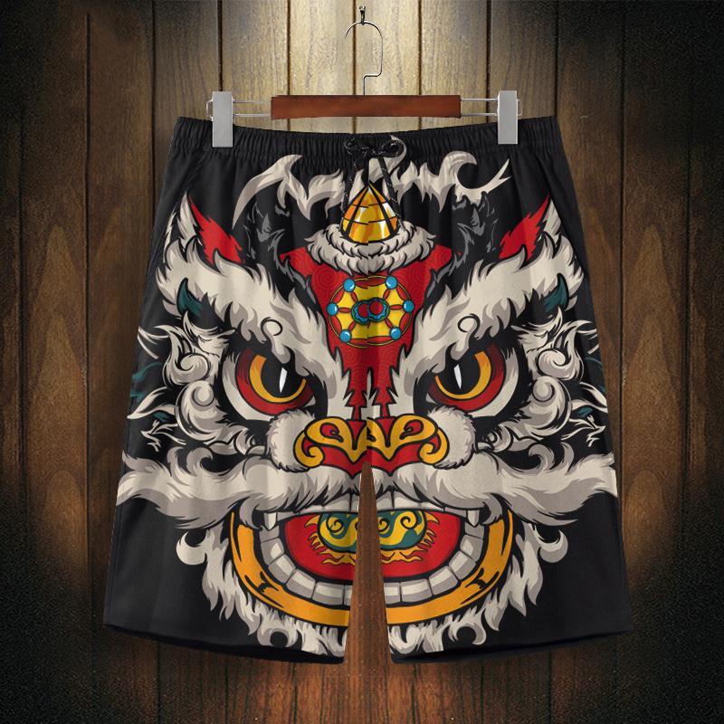 Quần Đùi Đi Biển Mùa Hè In Hình Xingshi Phong Cách Trung Hoa Mới Cho Nam