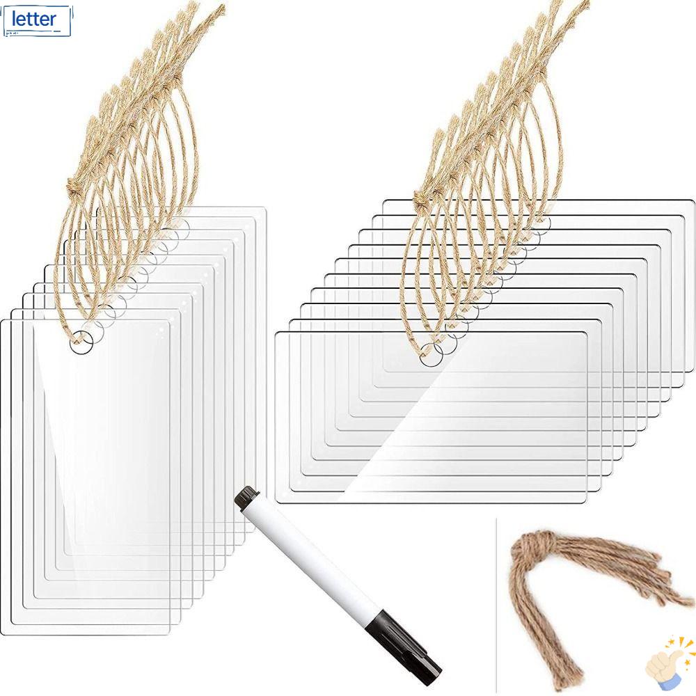 Bộ 20 Miếng Dán Bằng Acrylic Trong Suốt Kích Thước 3.54X1.97Inch Dùng Sắp Xếp Dây Treo Trang Trí