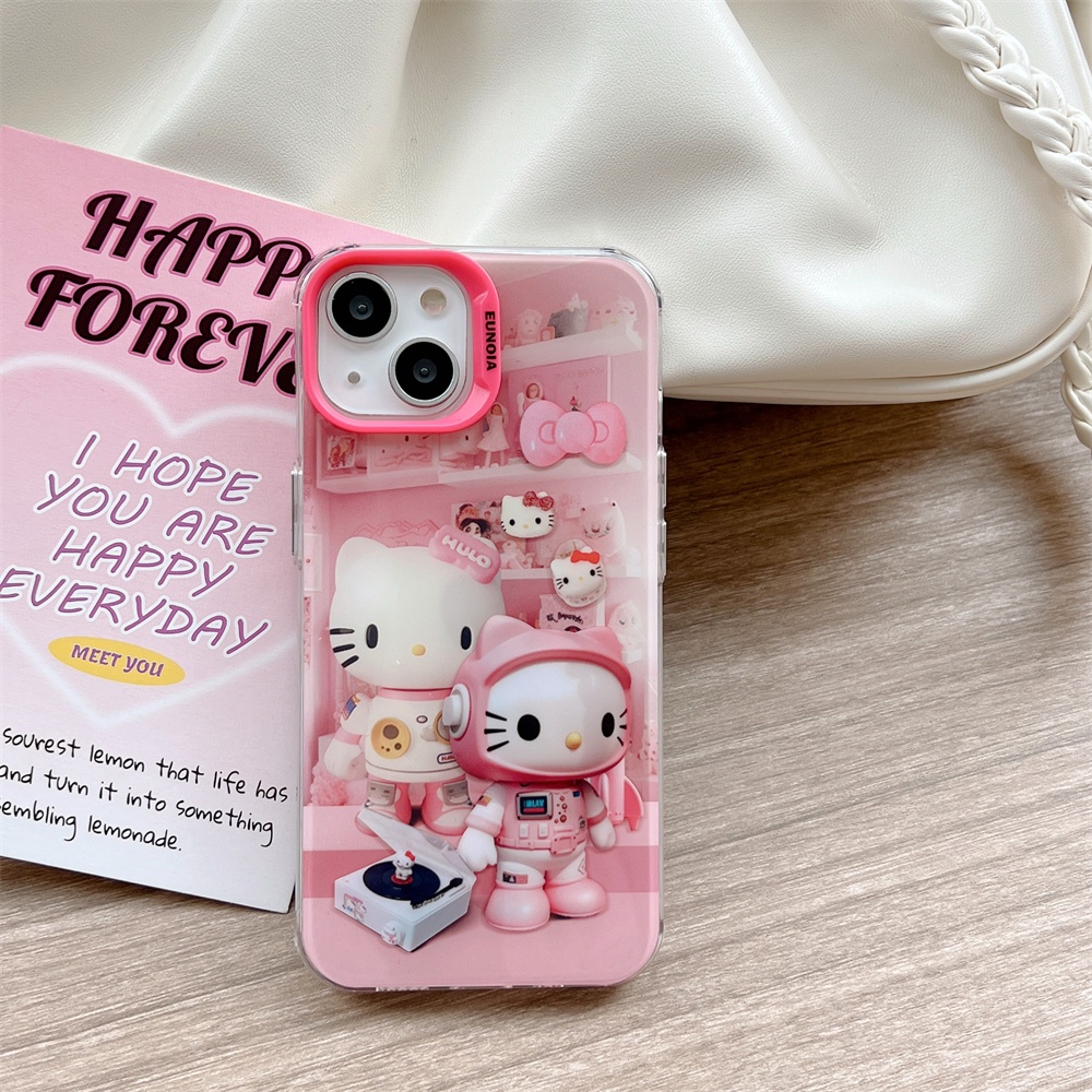 Ốp Điện Thoại TPU Mềm Trong Suốt Chống Rơi Hình Mèo Kitty Có Dây Đeo Chéo Cho iPhone 14 13 12 11 Pro Max