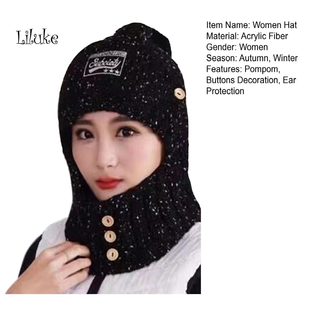 Mũ Beanie Trùm Đầu Màu Sắc Xinh Xắn Cho Nữ