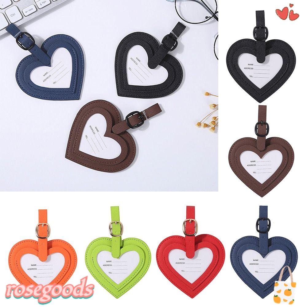 Set 2 Thẻ Tên Hành Lý Hình Trái Tim Màu Sắc Chất Lượng Cao