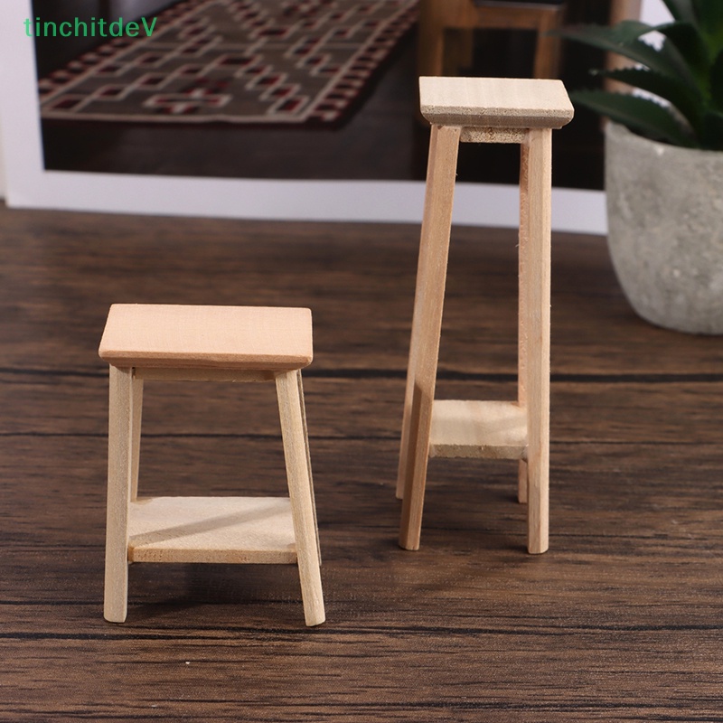 [TinchitdeV] Ghế Đẩu Cao Trưng Bày Trang Trí Nhà Búp Bê Thu Nhỏ 1: 12