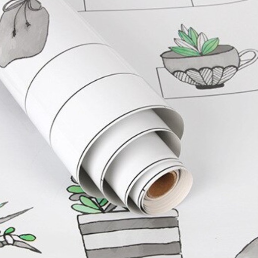 1 Mét Decal Giấy Dán Bếp Tráng Nhôm Cách Nhiệt Mẫu CHẬU CÂY XANH Khổ 60cm, Có Keo Sẵn
