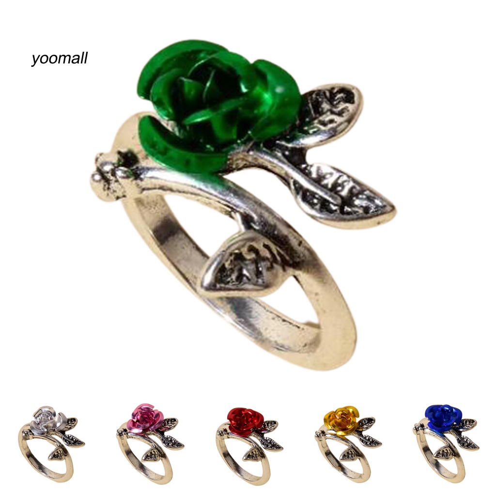 Nhẫn Đính Hôn Hai Tông Màu Bằng Đồng Mỏng Họa Tiết Hoa Hồng Cho Nữ