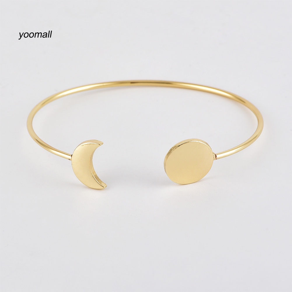 Set 4 Vòng Tay Hở Hình Mặt Trăng / Chiếc Lá Thời Trang Cho Nữ