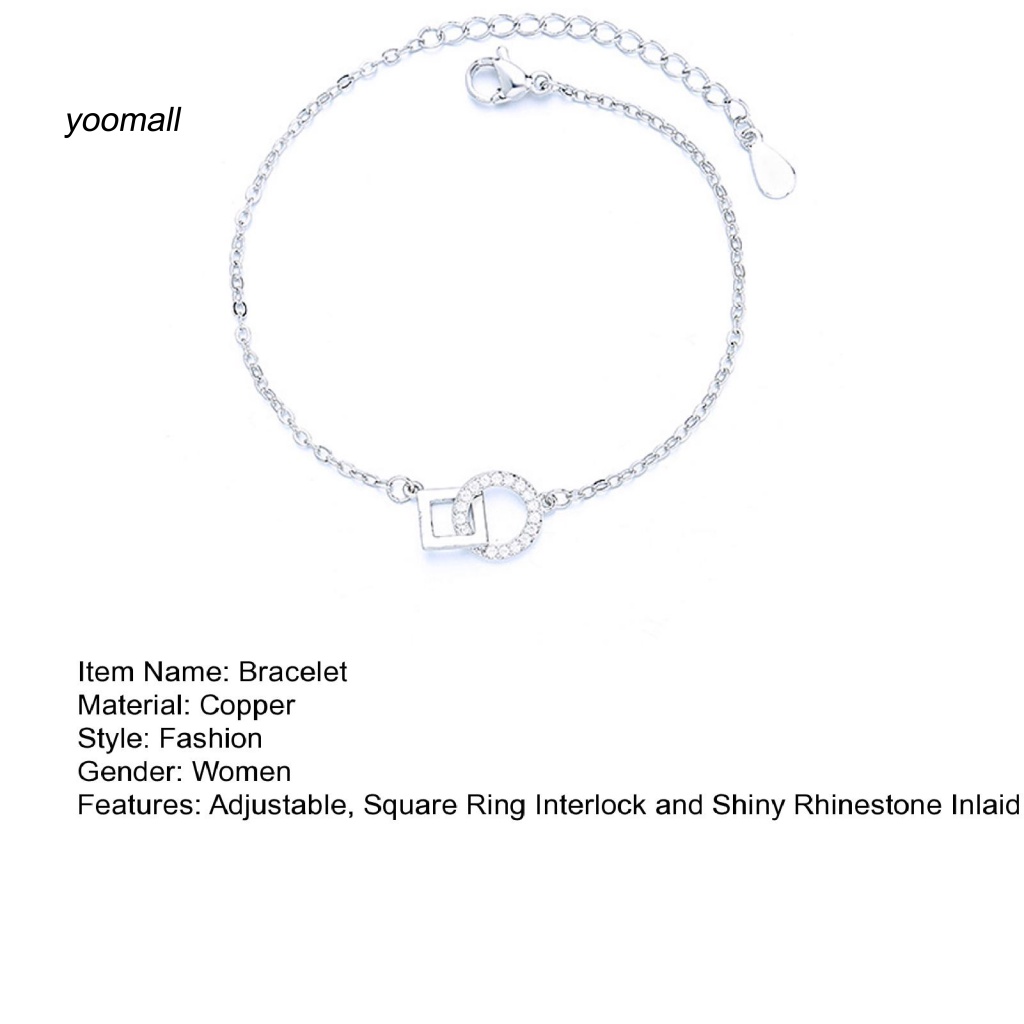 Vòng Đeo Tay Đính Đá Lấp Lánh Có Thể Điều Chỉnh Dành Cho Nữ