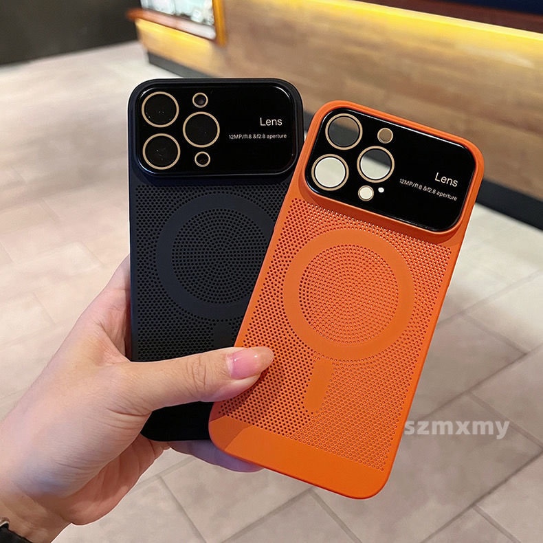 Ốp Điện Thoại Cứng Nam Châm Làm Mát Chống Sốc Sang Trọng Cho Iphone 14 13 11 12 Pro Max