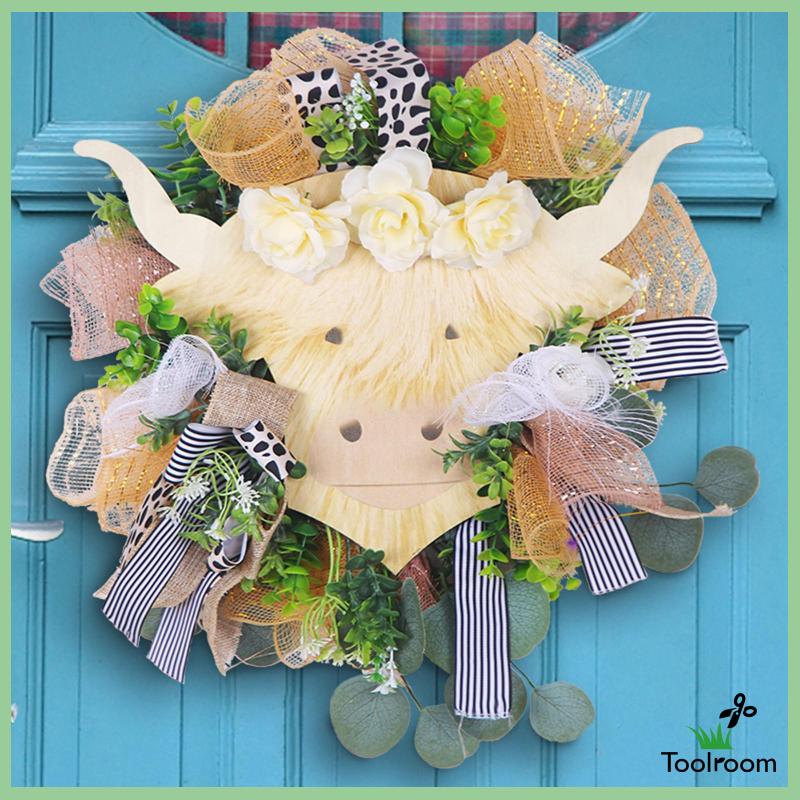 Vòng Hoa Bò Nhân Tạo Treo Tường Trang Trí Giáng Sinh