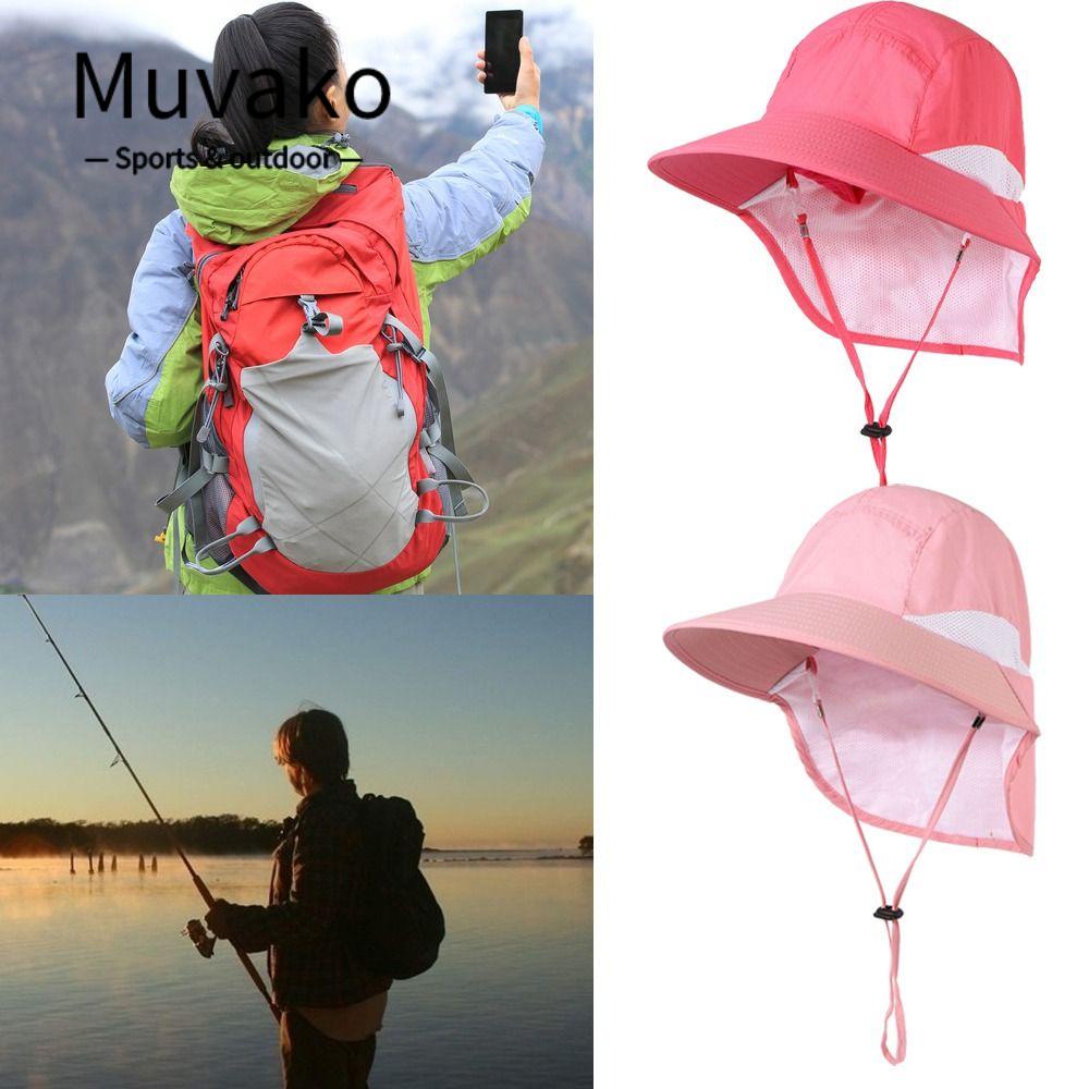 MUVAKO Mũ Lưỡi Trai Kèm Khăn Choàng Chống Nắng Mau Khô Tiện Dụng