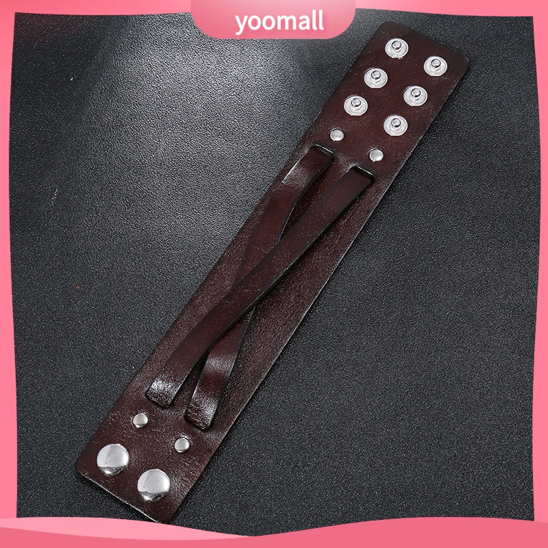 Vòng Tay Da Thiết Kế Đơn Giản Phong Cách Punk Cá Tính Cho Nam