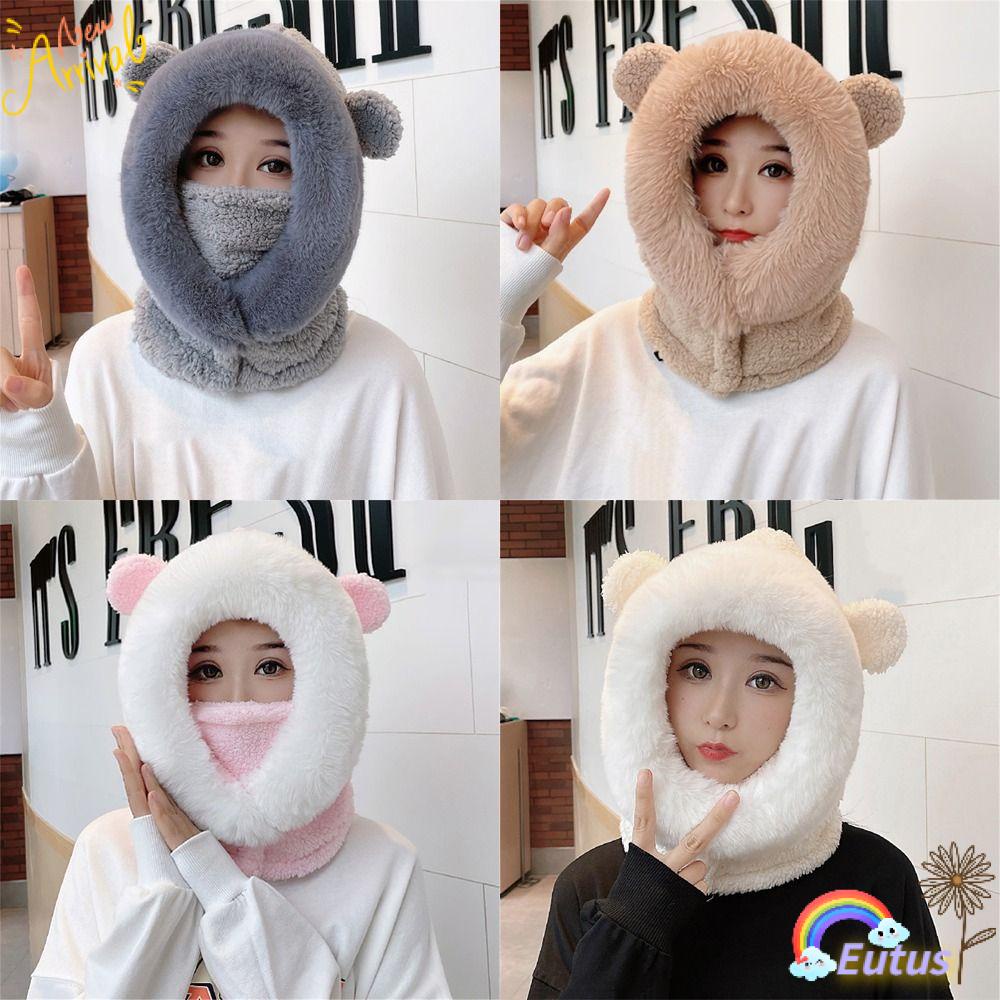 EUCA Mũ Beanie Tai Gấu Chống Gió Thời Trang Mùa Đông