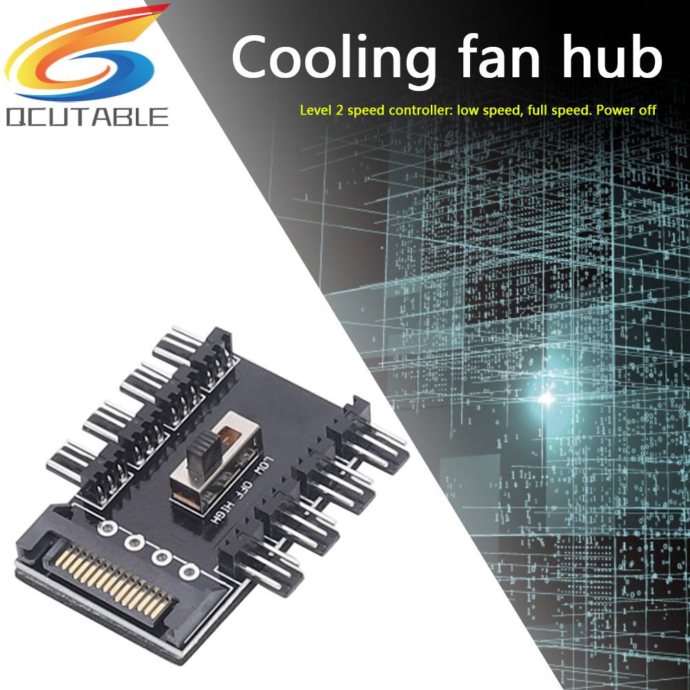 Bộ Chia Cổng Quạt Tản Nhiệt PC SATA 1 Sang 8 3Pin 12V 12V Chuyên Dụng