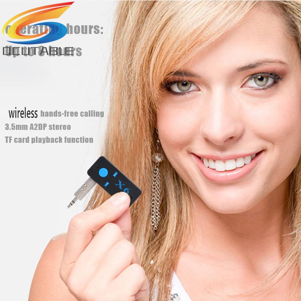 Thiết Bị Nhận Tín Hiệu Âm Thanh Bluetooth 4.2 X6 3.5mm Hỗ Trợ TF