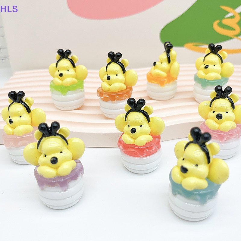 [HLS] Mặt Dây Chuyền / Móc Khóa / Mặt Đá Resin Mini Hình Chú Gấu Winnie Màu Dạ Quang DIY