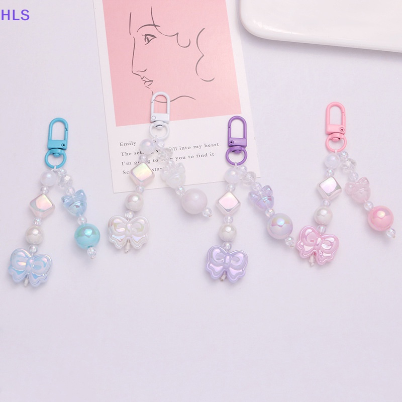 Móc Khóa Hình Nơ Bằng Acrylic Mạ Màu Sáng Tạo Dễ Thương