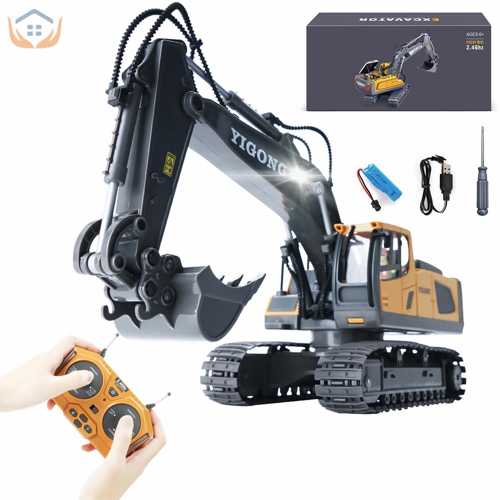 Máy Xúc Điều Khiển Từ Xa 2.4GHz 680 Cho Trẻ Em 1: 20° Xe Tải Xoay 11 Kênh SHOPTKC6503 11 Kênh