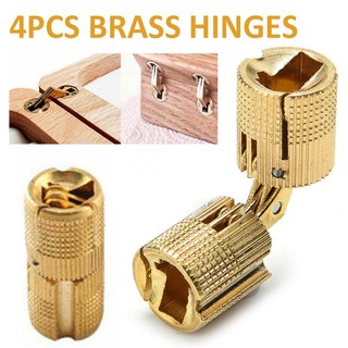 New 4pcs 8/10/12mm Brass Barrel Cabinet Hinge Hidden Concealed Invisible Hinges