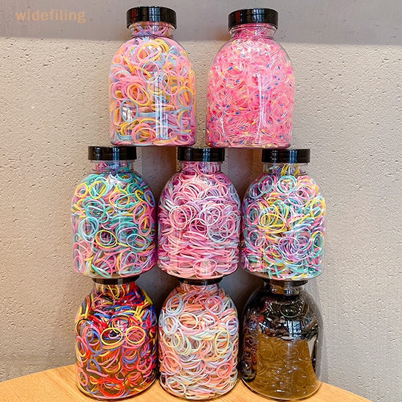 Bộ 1000 Dây Thun Buộc Tóc Nhiều Màu Sắc Dùng Một Lần Dành Cho Bé Gái