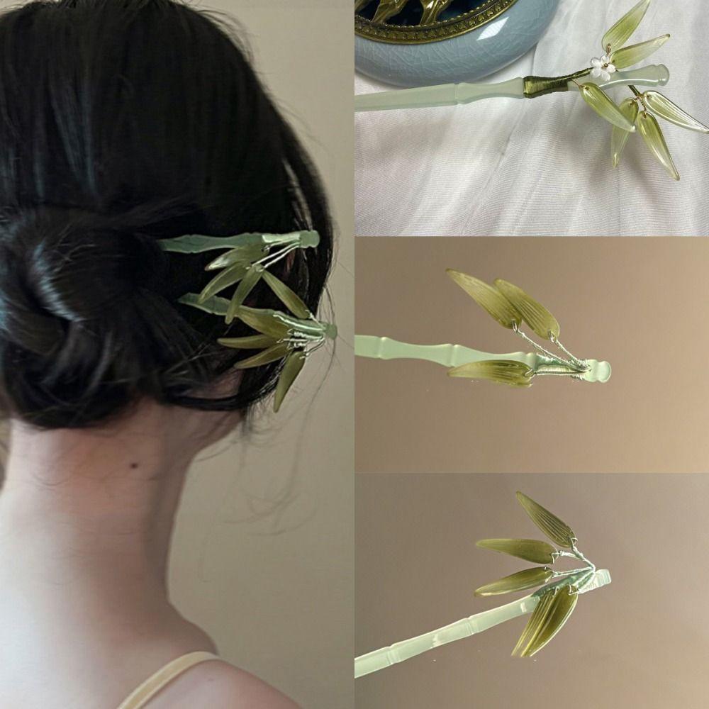 Trâm Cài Tóc Bằng Acrylic Hình Chiếc Lá Phong Cách Cổ Điển Cho Nữ