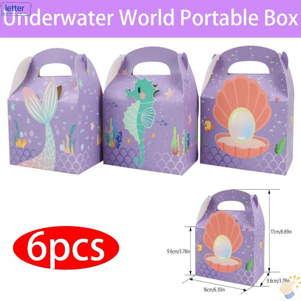 Set 6 Túi Đựng Bánh Quy Chủ Đề Thế Giới Dưới Nước Nhỏ Gọn Mẫu Mới Cho Trẻ Em