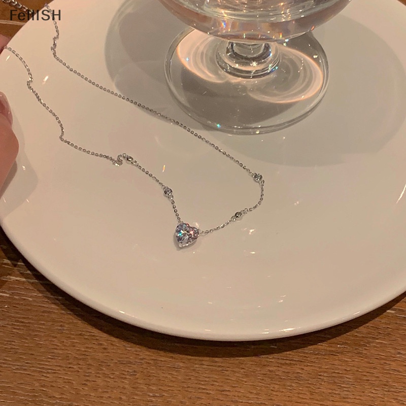 Vòng cổ Mặt Hình Trái Tim Đính Đá Zircon Thời Trang Đường Phố Cho Nữ 439br