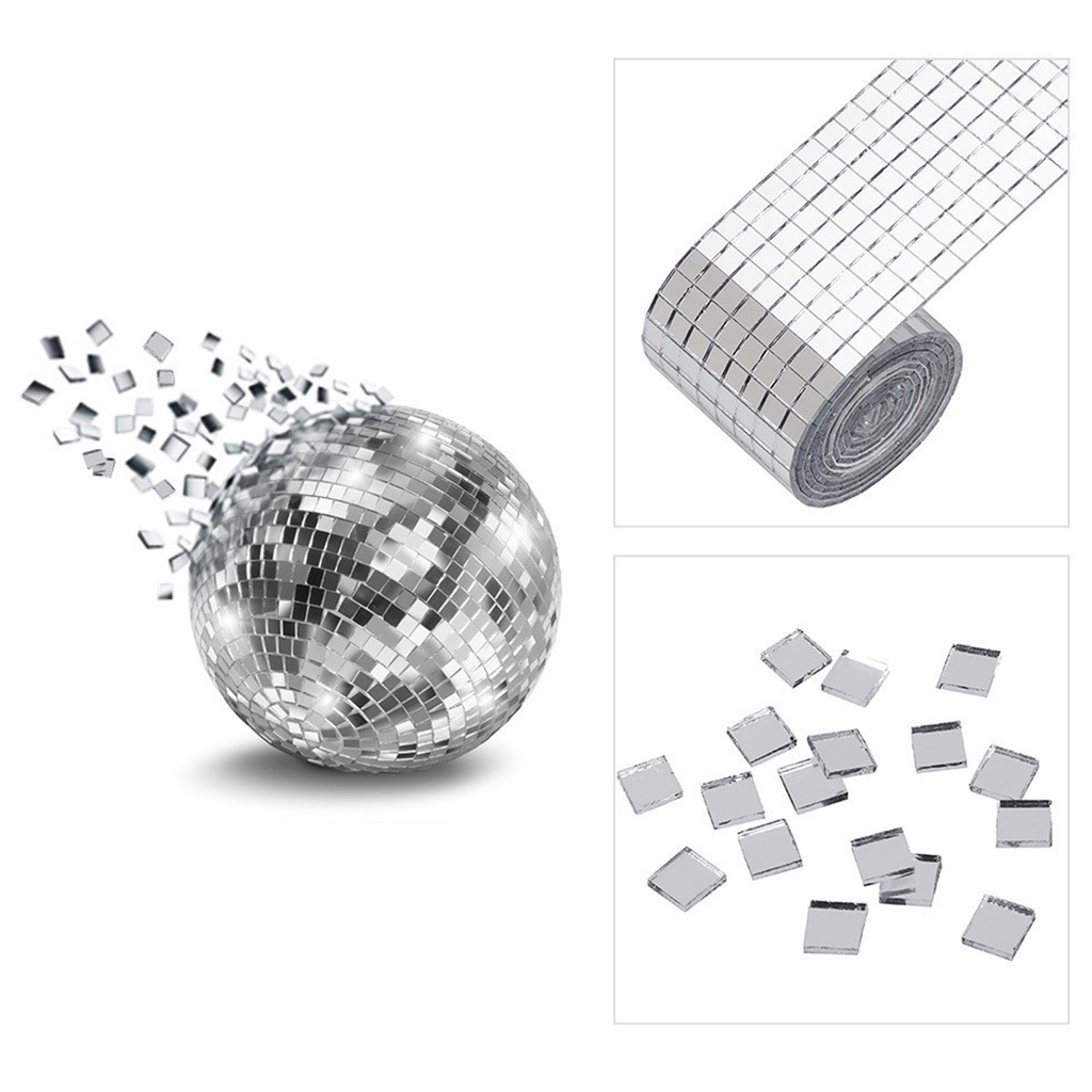 Gương Dán Tường Tự Dính Mini Màu Sắc Bạc Lấp Lánh Trang Trí Tiệc DIY